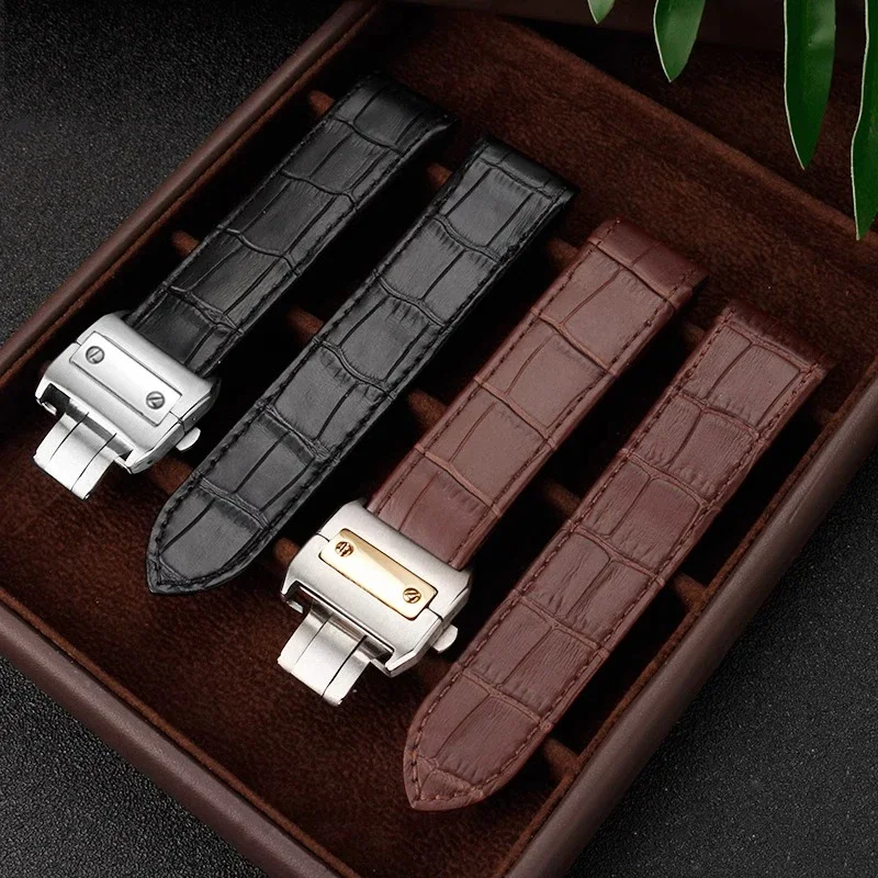 Correa de reloj de cuero genui - Cartier Watch Santos reseña y precio