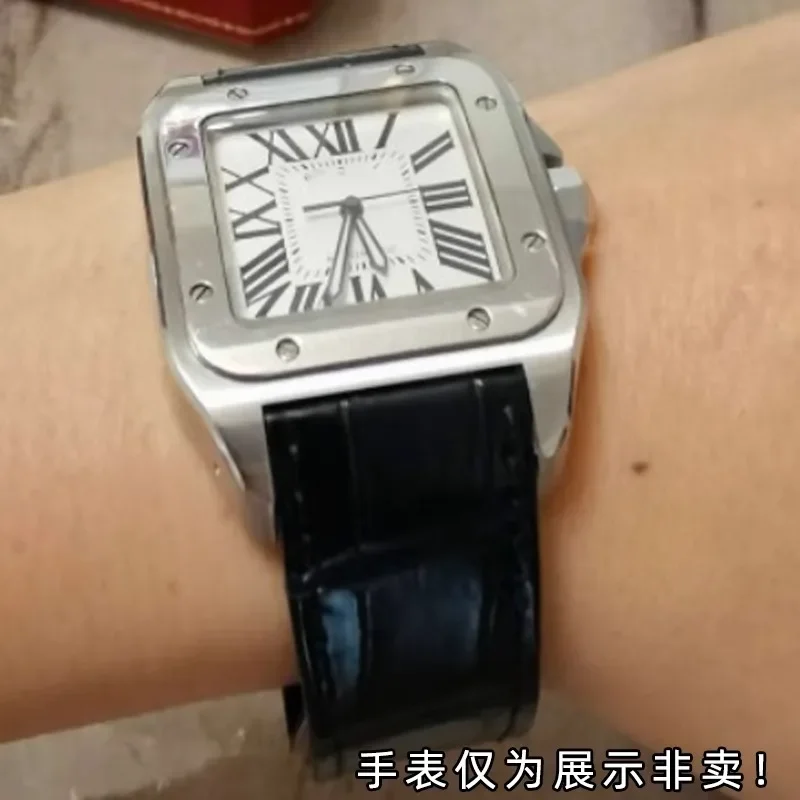 Correa de reloj de cuero genui - Cartier Watch Santos reseña y precio
