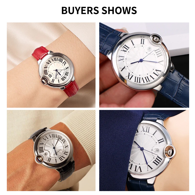 Correa de cuero genuino de 14- - Cartier Watch Ballon Bleu reseña y precio